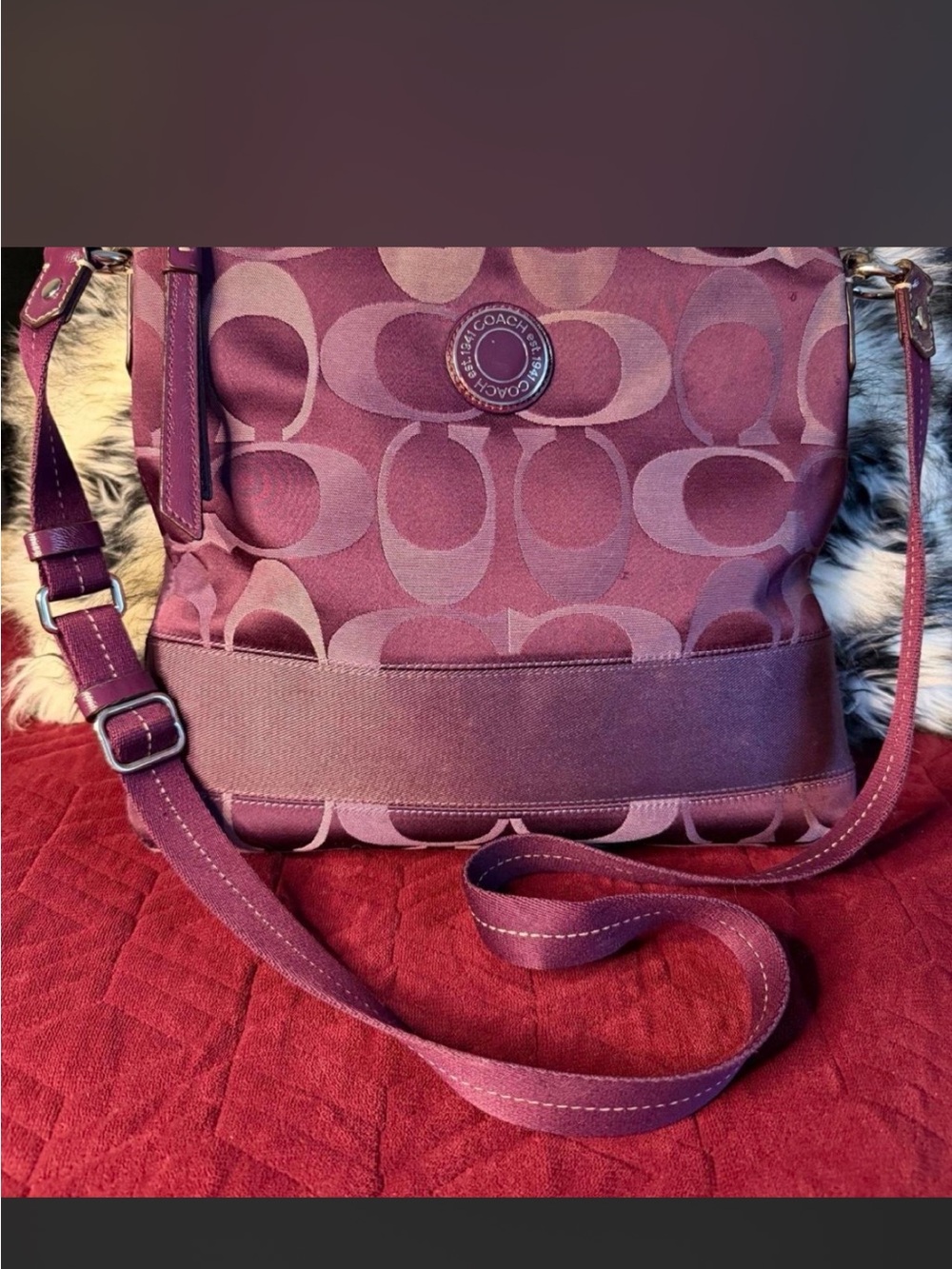 Coach Plum Signature Crossbody Bag